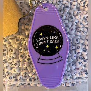Looks like I don’t care 🔮 Crystal ball keychain - purple